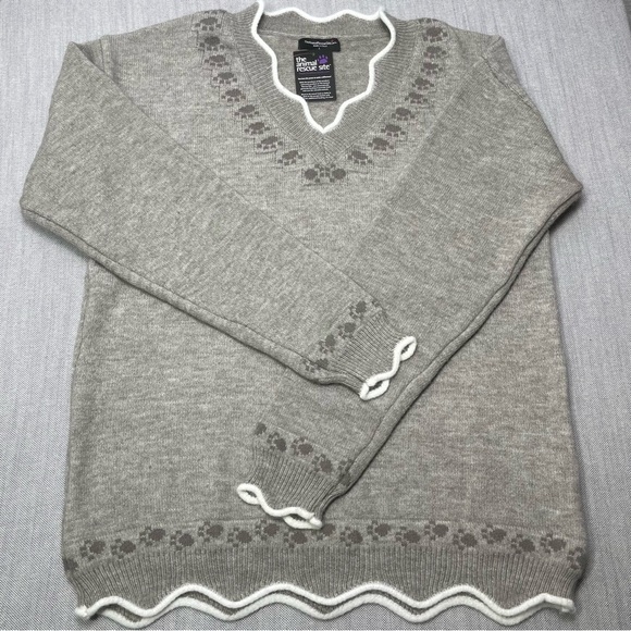 The Animal Rescue Dog Paw Print V Neck Sweater - Picture 3 of 9